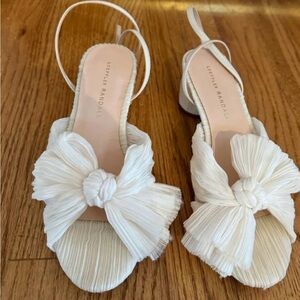 Loeffler Randall Dahlia Knotted Sandal - color pearl - wedding shoe size 7